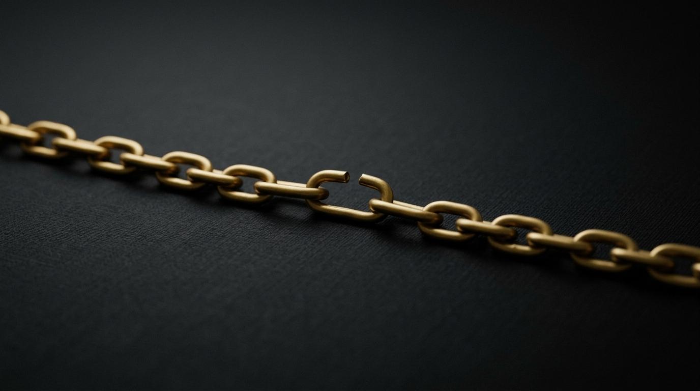 Un eslabón de una cadena, representando la seguridad de la cadena de suministro